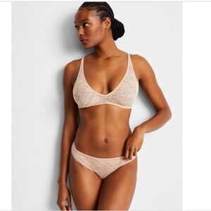 NWT / State of Day Women's Mesh Lace Bralette / Nude Blush